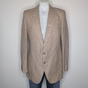 Vintage Yves Saint Laurent Brown Tan Purple Woven Blazer Jacket